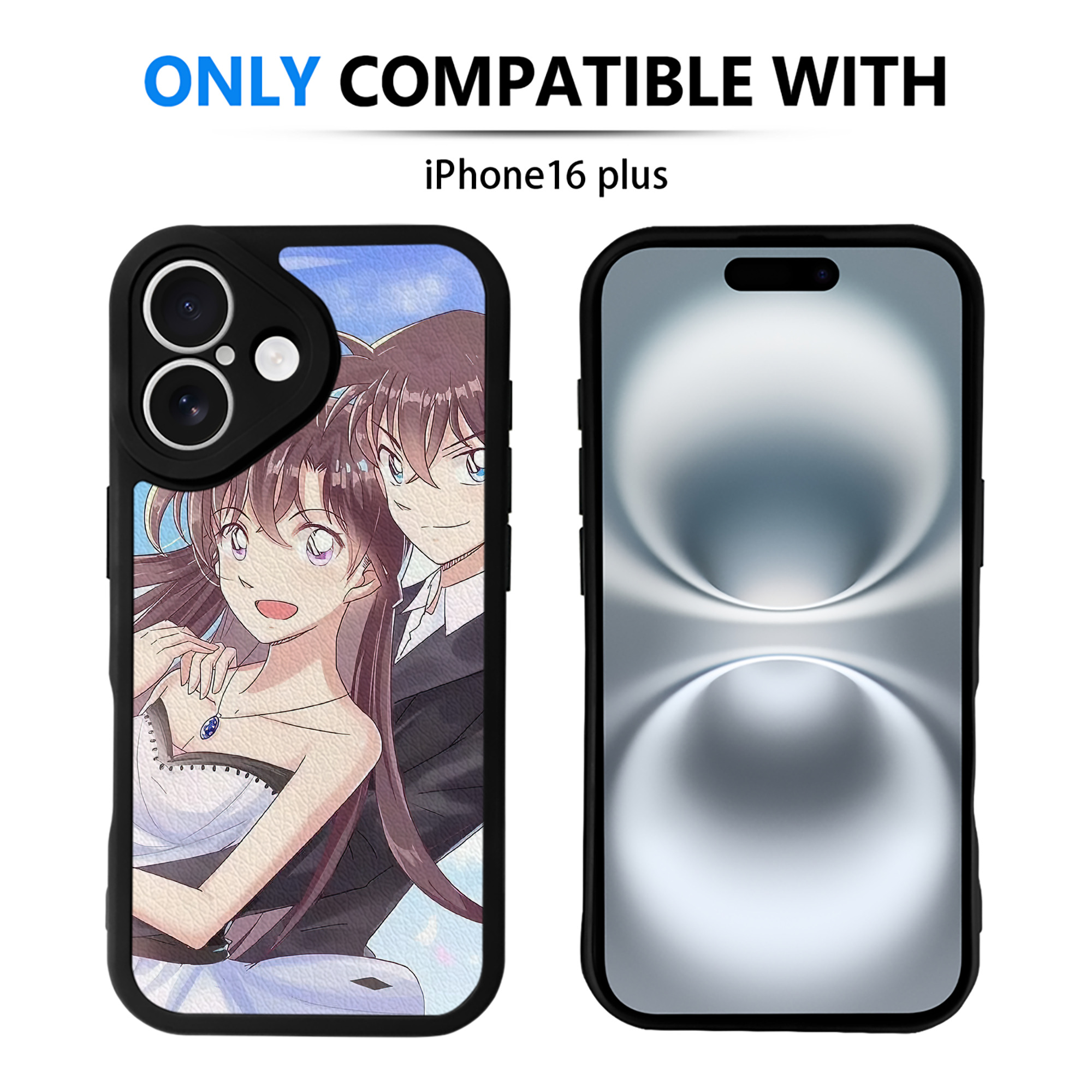 （画像用） 名探偵コナン Detective Conan 【iPhone 16シリーズ対応】シリコンスマホケース（レザー調） 材質：シリコン